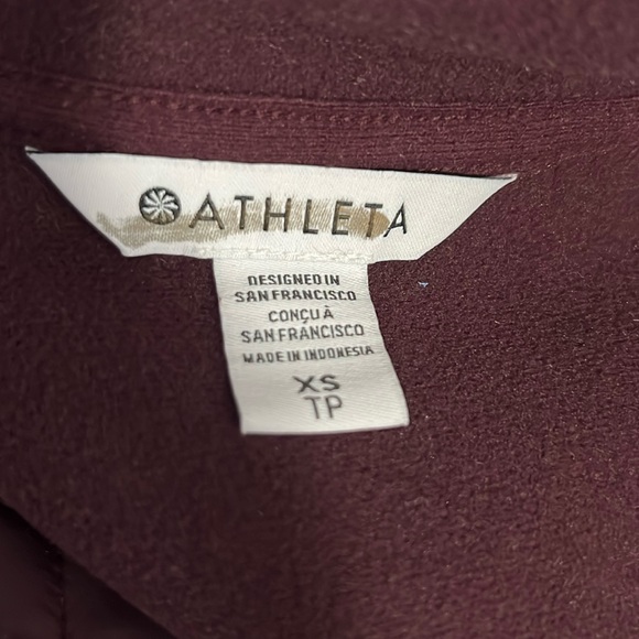 Athleta Sherpa Snap Sweatshirt Women’s Burgundy Pullover Size XS NWT - Picture 6 of 7